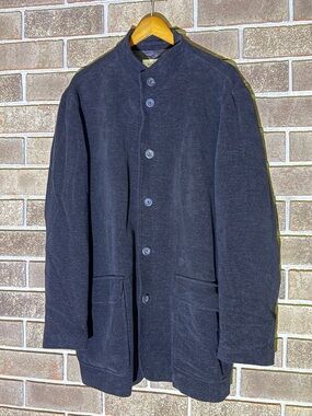 Ermenegildo Zegna Charcoal Button-Front Pea Coat. Size XL 54